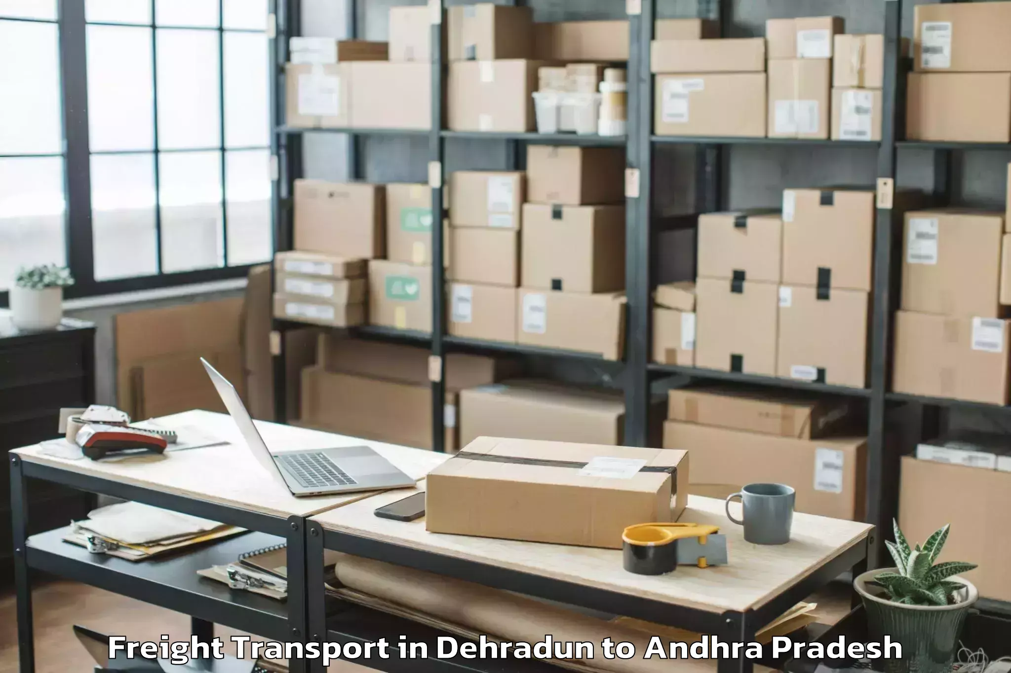 Book Dehradun to Pedapudi Freight Transport